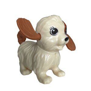 Barbie Swim Puppy Dog Vintage 1990s Plastic Figurine Brown Tan Ears Move Vintage